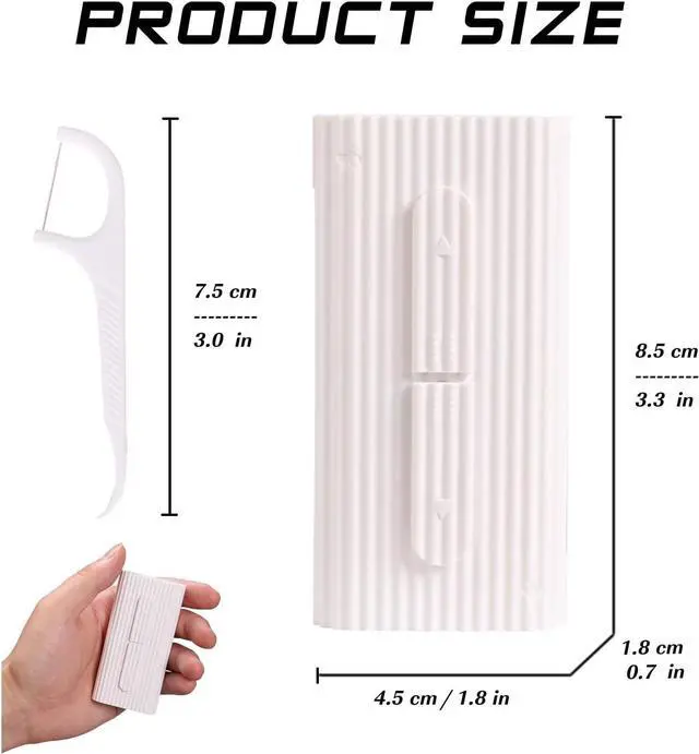 Alt view image 2 of 7 - White Dental Floss Portable Case Dispenser Automatic 10 Picks Adult Flosses