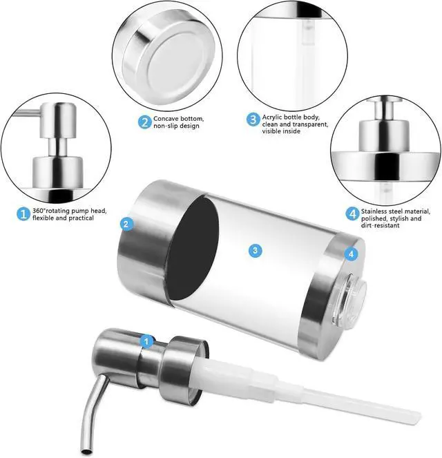Alt view image 2 of 7 - Dish Soap Dispenser Hand Pump Dispenser 1PCS (10OZ/300ML)