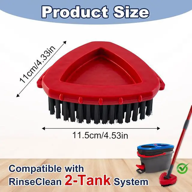 Alt view image 2 of 7 - Scrubber Mop Head for Ocedar, Upgrade Scrub Brush for Ocedar, Spin Mop Scrub Brush Head for O Cedar RinseClean 2-Tank, More Bristles Scrub Brush Attachment for Bathroom, Deck, Kitchen Floor Cleaning