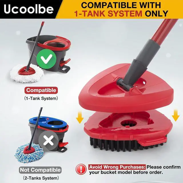 Alt view image 2 of 6 - Scrub Brush Head for O-Cedar EasyWring 1-Tank Mop Brush, Stiff Bristle