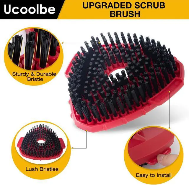 Alt view image 3 of 6 - Scrub Brush Head for O-Cedar EasyWring 1-Tank Mop Brush, Stiff Bristle