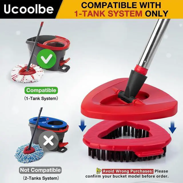 Alt view image 2 of 7 - Scrubber Mop Head for O-Cedar EasyWring 1-Tank Mop Head, 2-Pack Scrub Brush