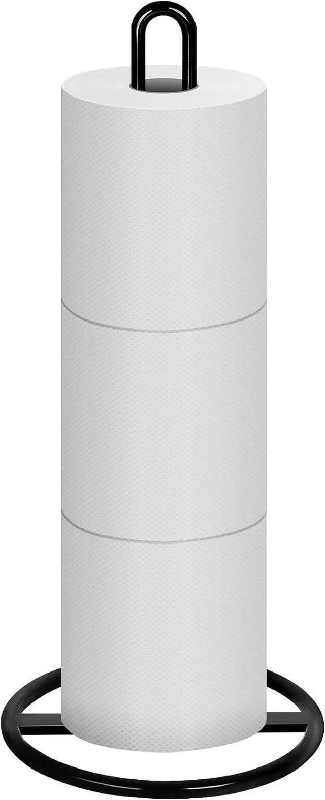 Main image of Toilet Paper Holder Stand, OBODING, Black Freestanding Toilet Paper Holder for Storing 3 Rolls of Toilet Papers (Black)