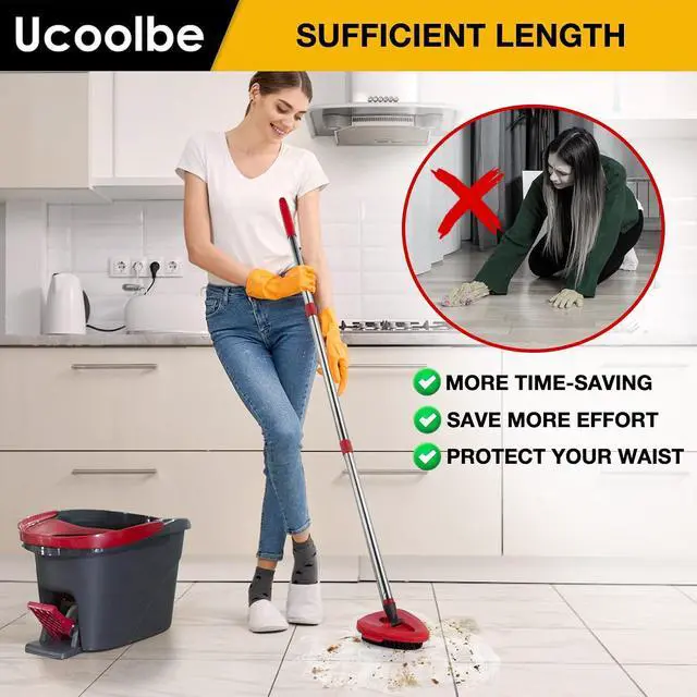 Alt view image 5 of 7 - Scrubber Mop Head for O-Cedar EasyWring 1-Tank Mop Head, 2-Pack Scrub Brush