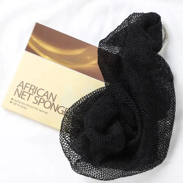 Alt view image 2 of 7 - Authentic African Net Sponge,Exfoliating Body Bath Sponge,Black