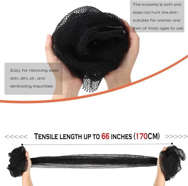 Alt view image 3 of 7 - Authentic African Net Sponge,Exfoliating Body Bath Sponge,Black