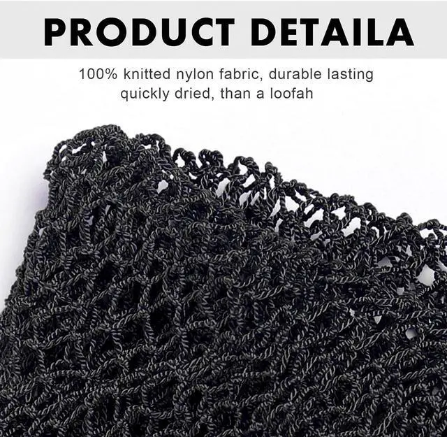 Alt view image 4 of 7 - Authentic African Net Sponge,Exfoliating Body Bath Sponge,Black