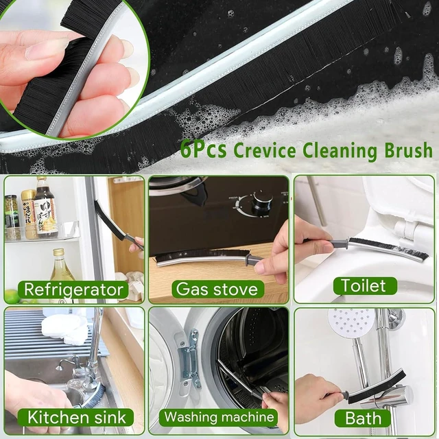 Alt view image 5 of 7 - Crevice Cleaning Brush, Multi-Purpose Hard Bristle Brushes for Deep Cleaning Kitchen, Bathroom, Grout, Sink, Cup, Teapot, Bottle, Blender, Corners, Tight Spaces & More 12pcs