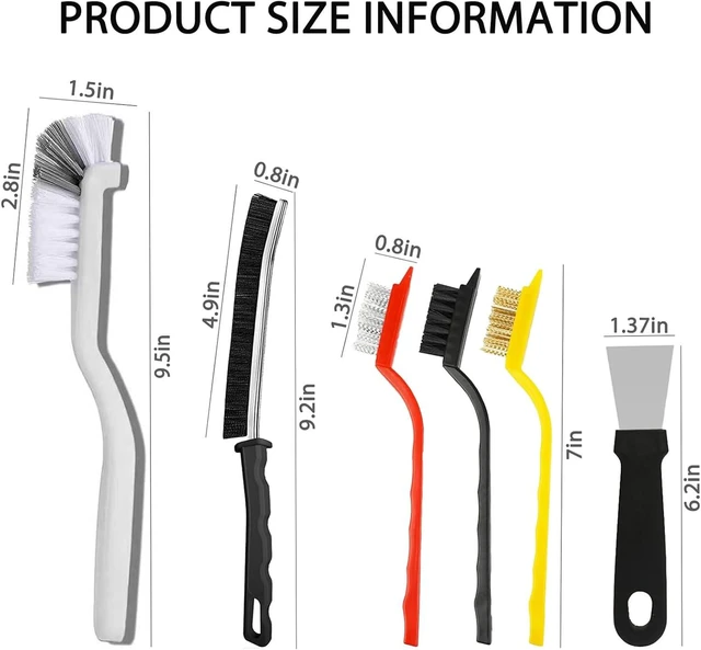 Alt view image 2 of 7 - Crevice Cleaning Brush, Multi-Purpose Hard Bristle Brushes for Deep Cleaning Kitchen, Bathroom, Grout, Sink, Cup, Teapot, Bottle, Blender, Corners, Tight Spaces & More 12pcs