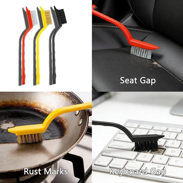 Alt view image 6 of 7 - Crevice Cleaning Brush, Multi-Purpose Hard Bristle Brushes for Deep Cleaning Kitchen, Bathroom, Grout, Sink, Cup, Teapot, Bottle, Blender, Corners, Tight Spaces & More 12pcs