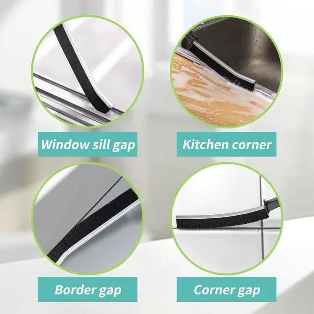 Alt view image 4 of 6 - 9 Pcs Crevice Cleaning Brush, Bathroom Gap Brush, Hand-held Groove Gap Cleaning Tools, Multifunctional Crevice Gap Small Cleaning Brush Tool, Shutter Door Window Track Kitchen Cleaning Brushes Kit