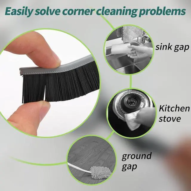 Alt view image 3 of 6 - 9 Pcs Crevice Cleaning Brush, Bathroom Gap Brush, Hand-held Groove Gap Cleaning Tools, Multifunctional Crevice Gap Small Cleaning Brush Tool, Shutter Door Window Track Kitchen Cleaning Brushes Kit