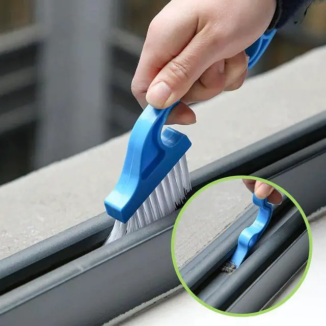 Alt view image 5 of 6 - 9 Pcs Crevice Cleaning Brush, Bathroom Gap Brush, Hand-held Groove Gap Cleaning Tools, Multifunctional Crevice Gap Small Cleaning Brush Tool, Shutter Door Window Track Kitchen Cleaning Brushes Kit