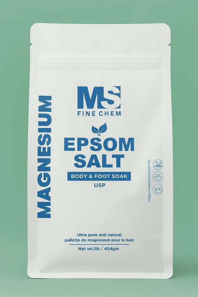 Main image of Magnesium Sulfate (Epsom Salt) USP Grade 100% Pure, Natural & Organic, Multipurpose Bath Soak, Muscle Relaxation & Skin Care Support, 1 LB