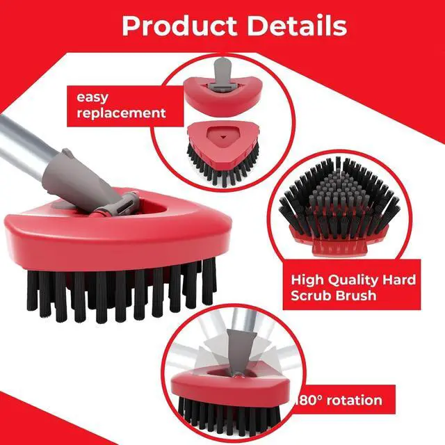 Alt view image 3 of 7 - Spin Mop Replacement Scrub Brush Head & Base for O Cedar RinseClean System