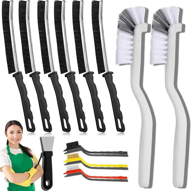 Main image of Crevice Cleaning Brush - Grout Scrub Brush, House Cleaning Supplies, Gap Cleaning Tools, Home Essentials, Gifts for Women Men, Hard Bristle Crevice Cleaner Brush for Household Use, Bathroom(11Pcs)