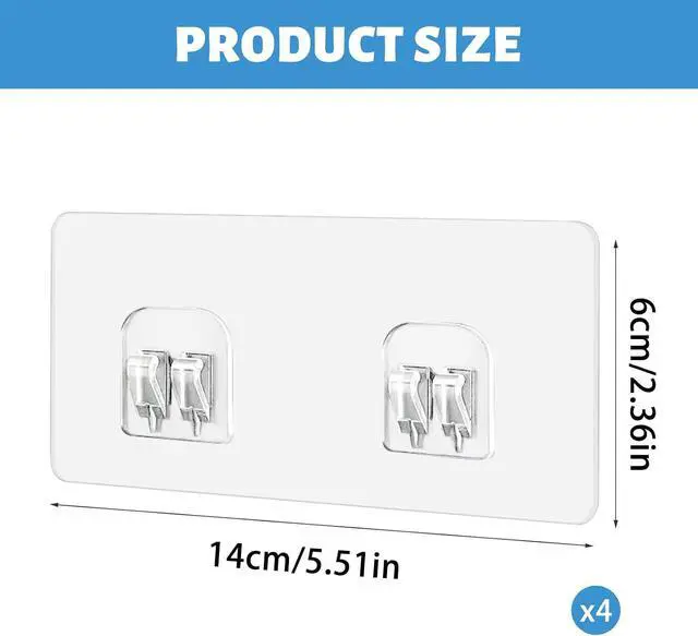 Alt view image 2 of 7 - Chris.W 4 Pack Clear Adhesive Suction Sticker for No Drilling Bathroom Shower Shelf Accessories, Super Strong Adhesive Wall Sticker for Shower Caddy and More