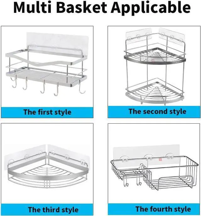 Alt view image 6 of 7 - 2pcs Shower Caddy Adhesive Replacement