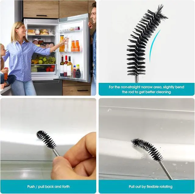 Alt view image 4 of 7 - RayTour Extra-Thick Drain Brush with Stronger Spring - 67-Inch Flexible Pipe Cleaning Tool - Dual Bristle Heads - Ideal for Curved Pipes and Slim Holes Black