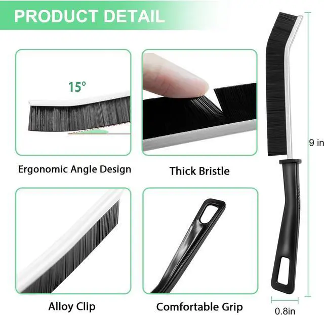 Alt view image 6 of 7 - 12PCS Crevice Cleaning Brush,Hard Bristle Grout Scrub Brushes for Gaps
