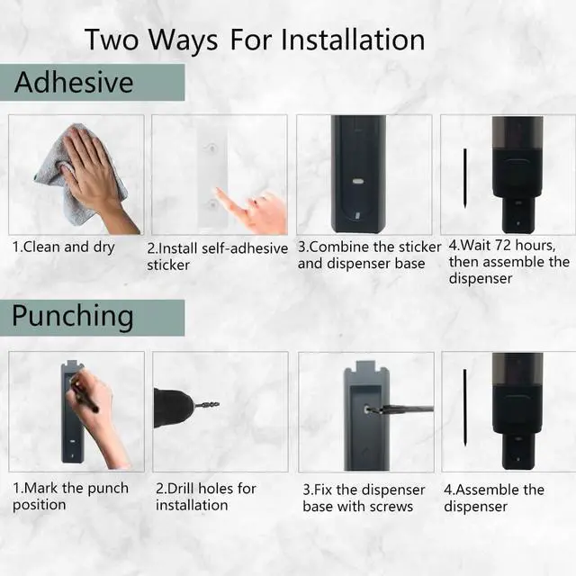 Alt view image 3 of 7 - 10oz/300ml Single Manual Wall Mounted Soap Dispenser, Black