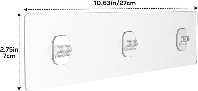 Alt view image 2 of 6 - Orimade 2 Pack Shower Caddy Adhesive Replacement Sticky Wall Adhesives, 10.63 x 2.75'' (7x27cm) Pad Hook Strip Waterproof Rustproof Bathroom Organizer Shelves, Kitchen Racks Storage