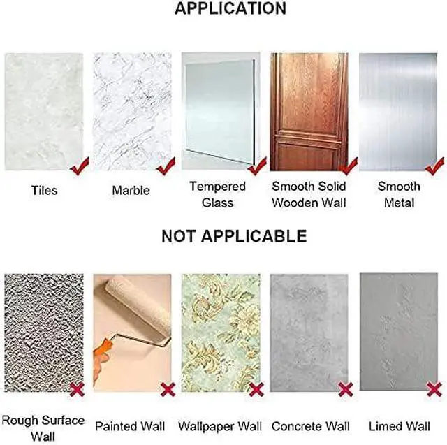 Alt view image 5 of 6 - Orimade 2 Pack Shower Caddy Adhesive Replacement Sticky Wall Adhesives, 10.63 x 2.75'' (7x27cm) Pad Hook Strip Waterproof Rustproof Bathroom Organizer Shelves, Kitchen Racks Storage
