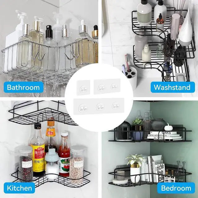 Alt view image 7 of 7 - Shower Caddy Adhesive Hooks Replacement for Bathroom, No Drilling