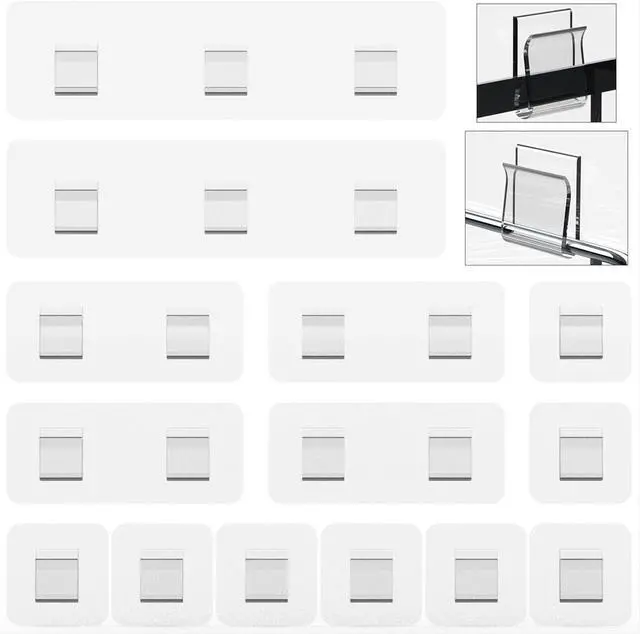 Main image of Shower Caddy Adhesive Replacement, Soap Holder, Sponge Holder and Kitchen Sink Rack (Transparent - 14 Packs)