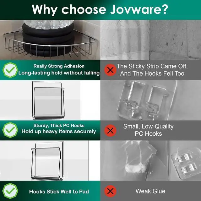 Alt view image 4 of 7 - Shower Caddy Adhesive Replacement, Soap Holder, Sponge Holder and Kitchen Sink Rack (Transparent - 14 Packs)