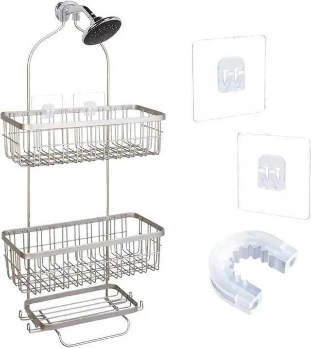 Alt view image 4 of 5 - YeeBeny Bathroom Shower Caddy Connector with 2pcs Adhesive Sticker