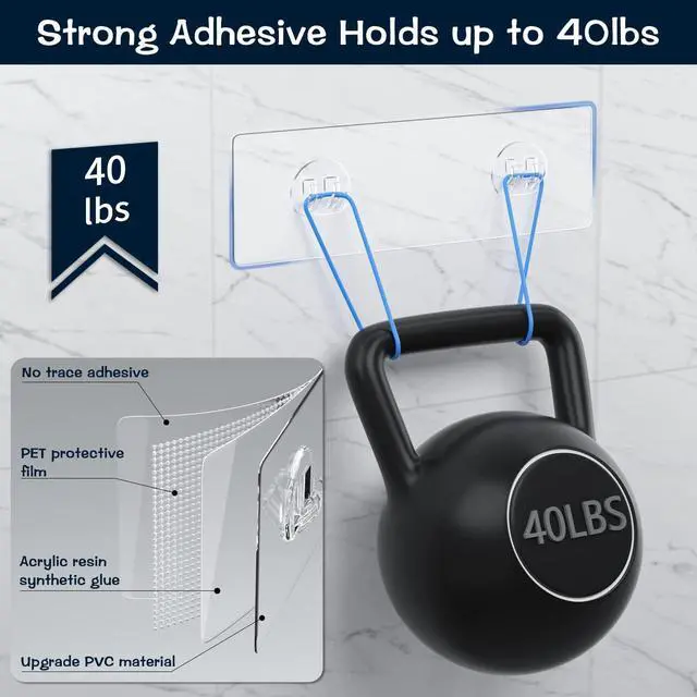 Alt view image 3 of 7 - AKTECKE Shower Caddy Replacement Stickers, No Drilling Transparent Adhesive Strips for Shower Caddy, Soap Holder, Bathroom Storage Shelves & Kitchen Racks(4pack)