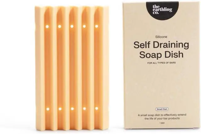 Main image of The Earthling Co. Self Draining Soap Dish Silicone Soap Holder to Prevent Mushy Bars and Extend Bar Life, Shampoo and Conditioner Bar Tray for Bathroom, Shower, Countertops (Small Dish)
