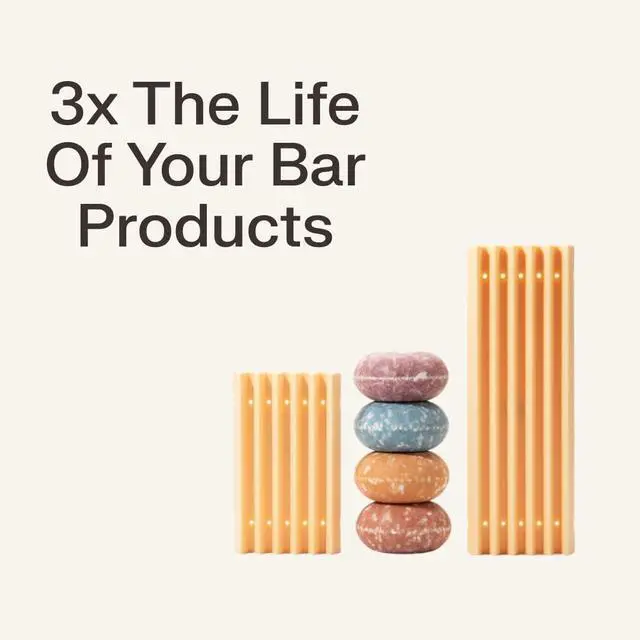 Alt view image 3 of 7 - The Earthling Co. Self Draining Soap Dish Silicone Soap Holder to Prevent Mushy Bars and Extend Bar Life, Shampoo and Conditioner Bar Tray for Bathroom, Shower, Countertops (Small Dish)