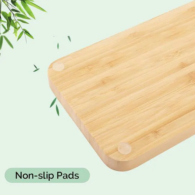 Alt view image 4 of 6 - Natural Bamboo Vanity Tray, Smooth Wooden Bathroom Organizer