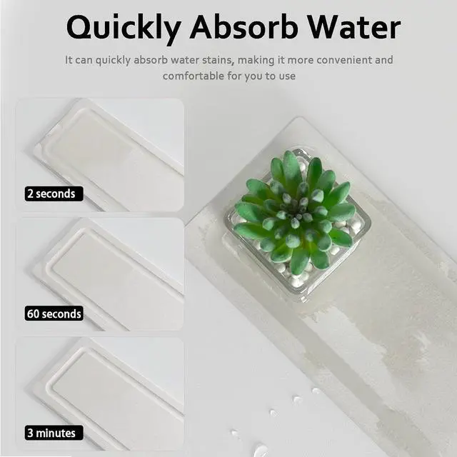 Alt view image 2 of 7 - 2 PCS Water Absorbing Stone Trays for Bathroom Sink Fast Drying Coasters