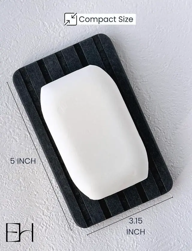 Alt view image 3 of 7 - Diatomite Stone Soap Dish, Water Absorbing Drying Tray Soap Holder