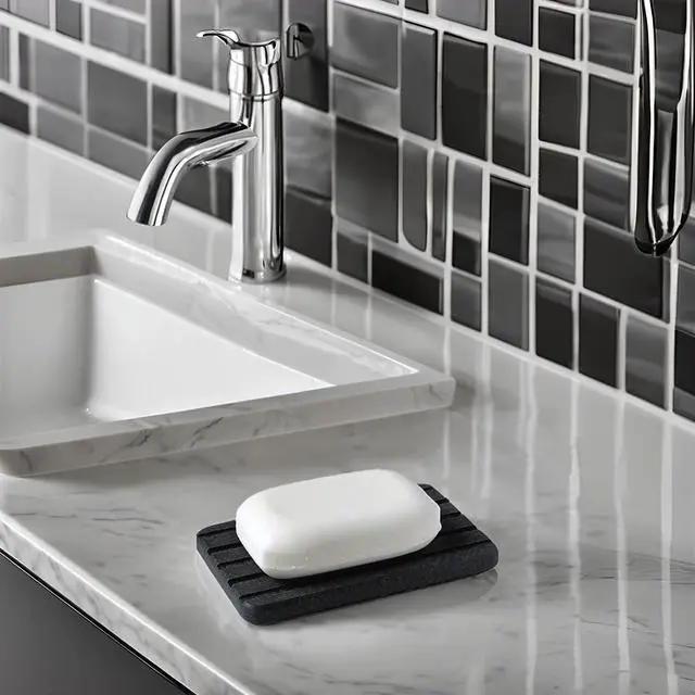 Alt view image 6 of 7 - Diatomite Stone Soap Dish, Water Absorbing Drying Tray Soap Holder