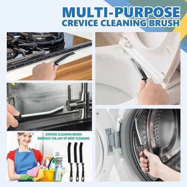 Alt view image 3 of 7 - Crevice Cleaning Brush Set (12 Pack) Hard Bristle Gap Cleaning Tool for Window Tracks, Grout & Bathroom Corners Thin Deep Cleaning Brush for Kitchen Sink, Sliding Door Tracks & Tight Spaces
