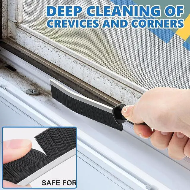 Alt view image 2 of 7 - Crevice Cleaning Brush Set (12 Pack) Hard Bristle Gap Cleaning Tool for Window Tracks, Grout & Bathroom Corners Thin Deep Cleaning Brush for Kitchen Sink, Sliding Door Tracks & Tight Spaces