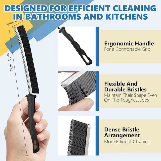 Alt view image 4 of 7 - Crevice Cleaning Brush Set (12 Pack) Hard Bristle Gap Cleaning Tool for Window Tracks, Grout & Bathroom Corners Thin Deep Cleaning Brush for Kitchen Sink, Sliding Door Tracks & Tight Spaces