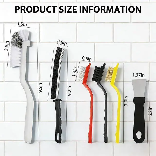 Alt view image 5 of 7 - Crevice Cleaning Brush Set (12 Pack) Hard Bristle Gap Cleaning Tool for Window Tracks, Grout & Bathroom Corners Thin Deep Cleaning Brush for Kitchen Sink, Sliding Door Tracks & Tight Spaces