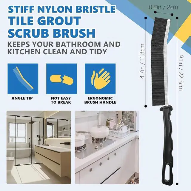 Alt view image 6 of 7 - Crevice Cleaning Brush Set (12 Pack) Hard Bristle Gap Cleaning Tool for Window Tracks, Grout & Bathroom Corners Thin Deep Cleaning Brush for Kitchen Sink, Sliding Door Tracks & Tight Spaces