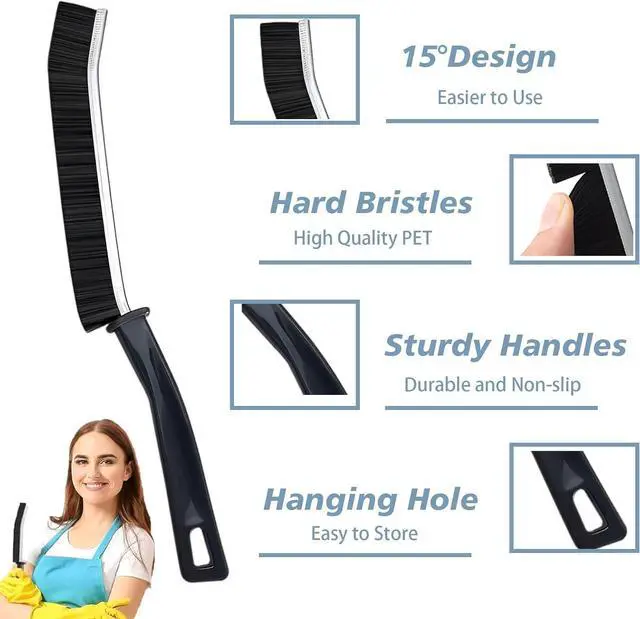 Alt view image 2 of 6 - Crevice Cleaning Brush Magic Brush Tool, Bathroom Tile Groove Gap Radiator Window Sink Alloy Cleaning Scrubbing Brushes with Long Handle, Thin Cleaning Supplies for Home Kitchen Narrow Corners