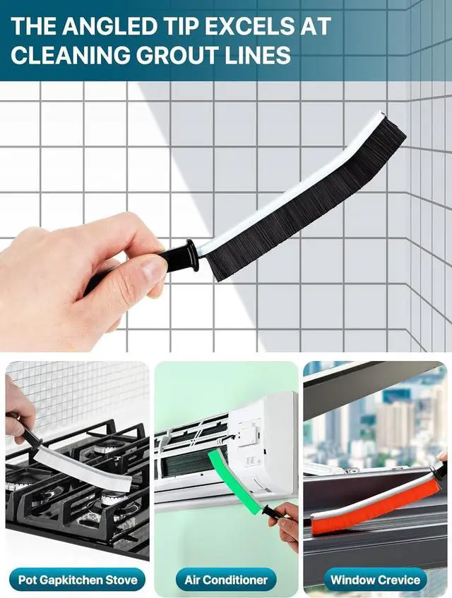 Alt view image 2 of 7 - 6Pcs Hard Bristle Crevice Cleaning Brush, Multifunctional Premium Crevice Cleaning Tool, Designed for Cleaning Narrow Spaces, Suitable for Toilet, Faucets,Kitchen,Grout, KOSPRIE