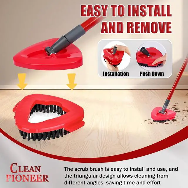 Alt view image 3 of 7 - 2 Pack Spin Scrub Brush Compatible for Oceda EasyWring 1 Tank System, Shower Scrubber Replacement Head, Hard Bristle Cleaning Brush for Kitchen,Tile and Bathroom