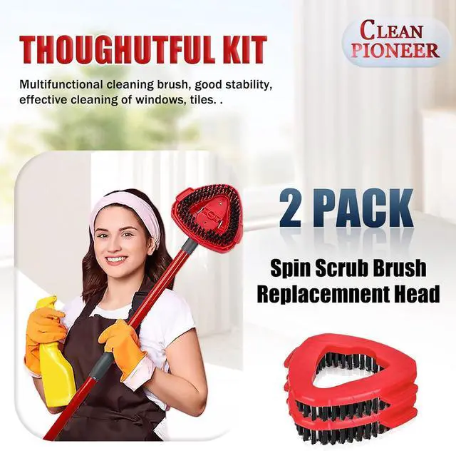 Alt view image 6 of 7 - 2 Pack Spin Scrub Brush Compatible for Oceda EasyWring 1 Tank System, Shower Scrubber Replacement Head, Hard Bristle Cleaning Brush for Kitchen,Tile and Bathroom