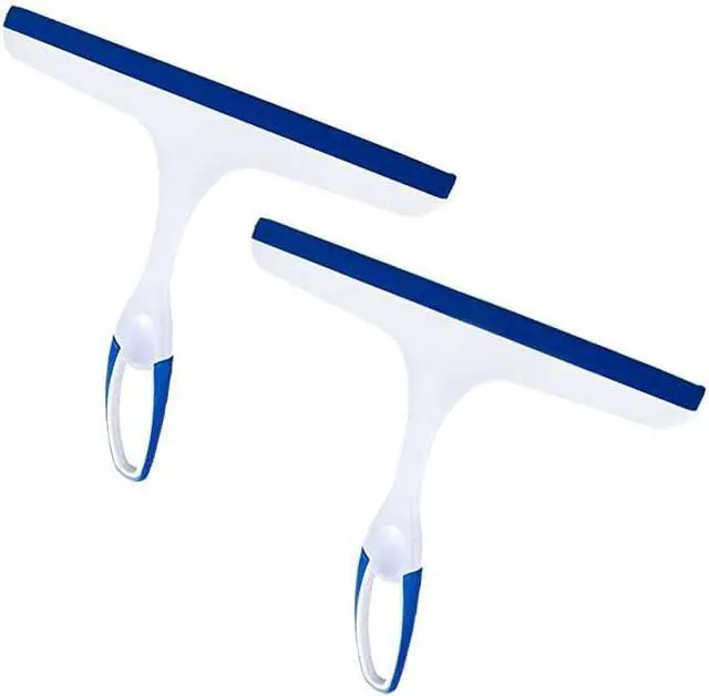 Main image of 2 Pcs Window Squeegees with No-Slip Handle, Glass Wiper for Kitchen Home Car Bathroom Mirror Shower (2*Blue)