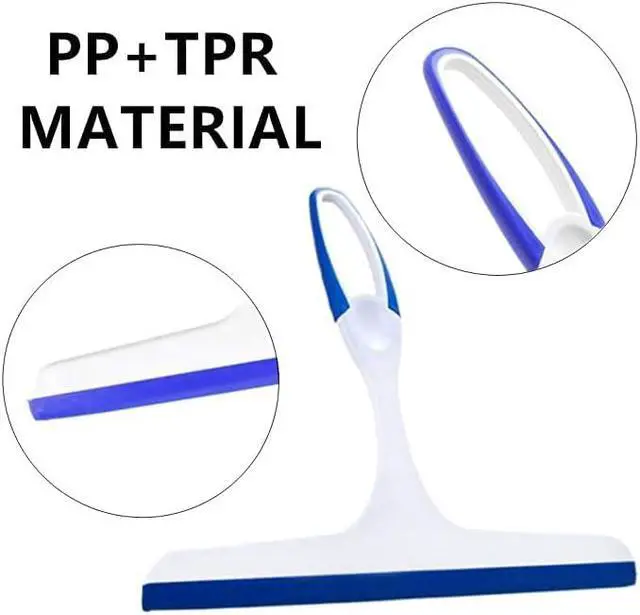Alt view image 4 of 6 - 2 Pcs Window Squeegees with No-Slip Handle, Glass Wiper for Kitchen Home Car Bathroom Mirror Shower (2*Blue)