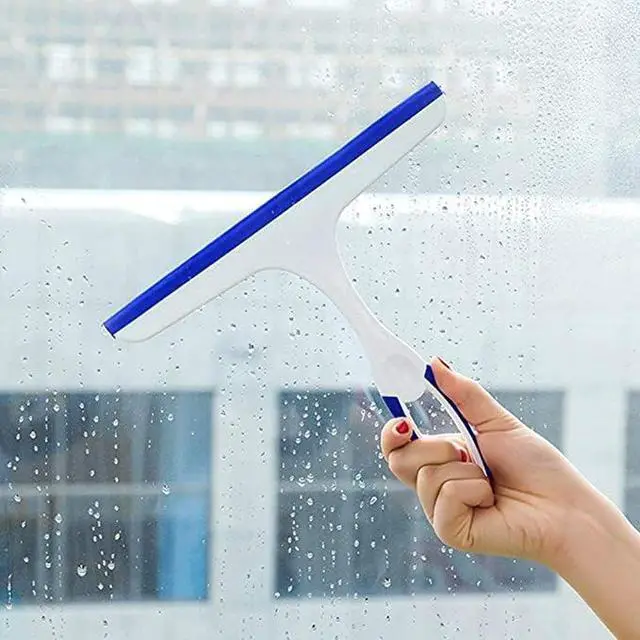 Alt view image 5 of 6 - 2 Pcs Window Squeegees with No-Slip Handle, Glass Wiper for Kitchen Home Car Bathroom Mirror Shower (2*Blue)